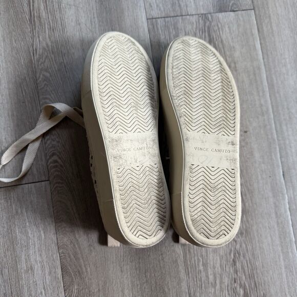 Vince Camuto Jamminna Sneakers Women's Size 6M Summer Knit Golden Platform Bone - Picture 7 of 8